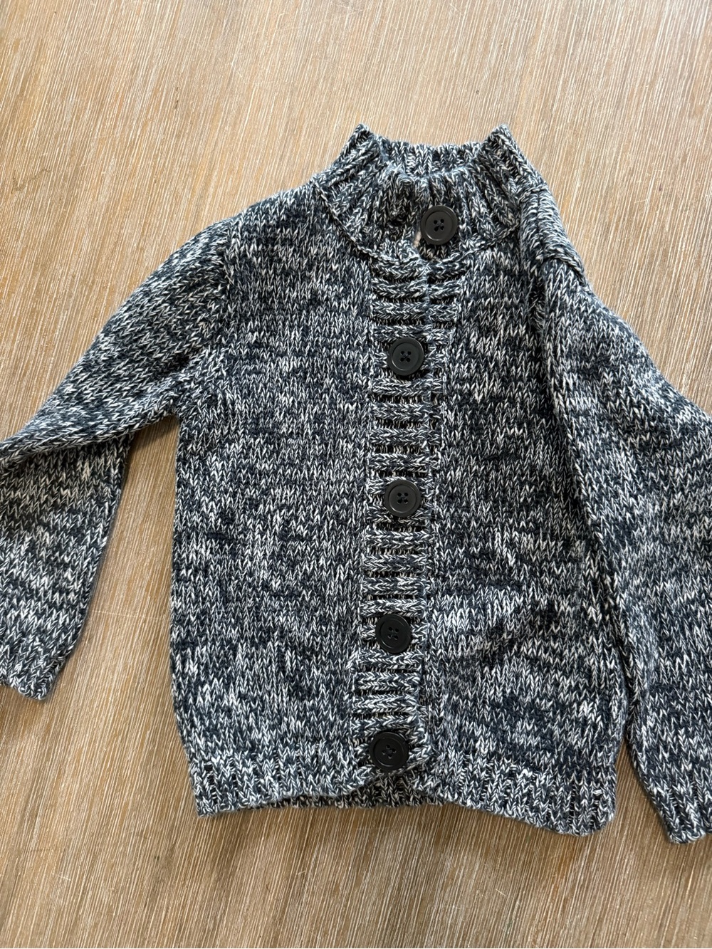 Carter's Black & White Marled Button-Up Knit Jacket